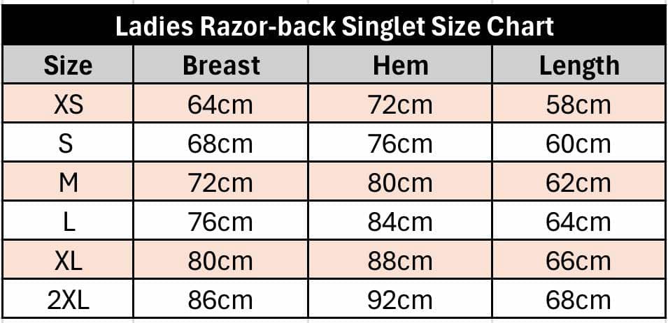 Ladies Razor-Back Singlet