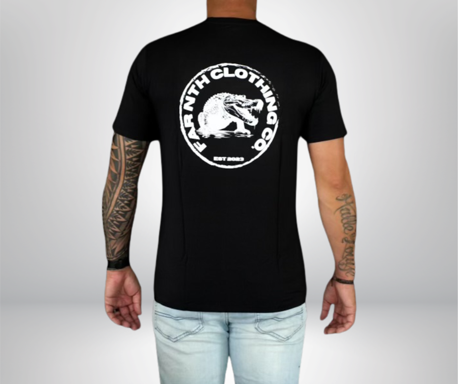 The Signature "Croc Stamp" Fitted Tee - Unisex Black