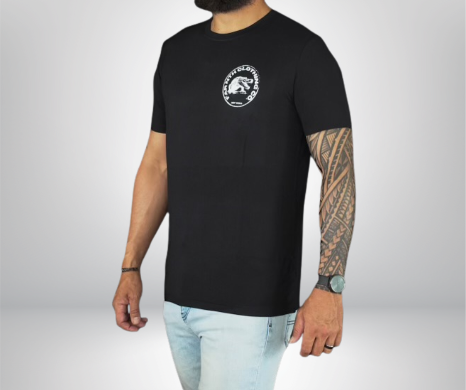The Signature "Croc Stamp" Fitted Tee - Unisex Black