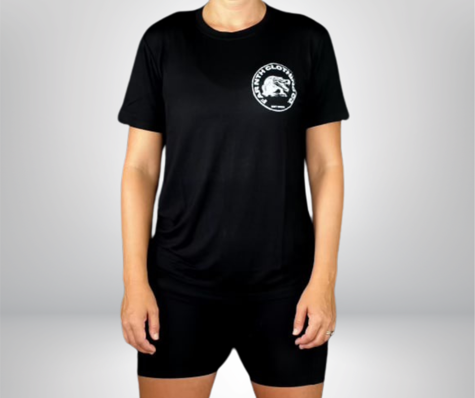 The Signature "Croc Stamp" Fitted Tee - Unisex Black