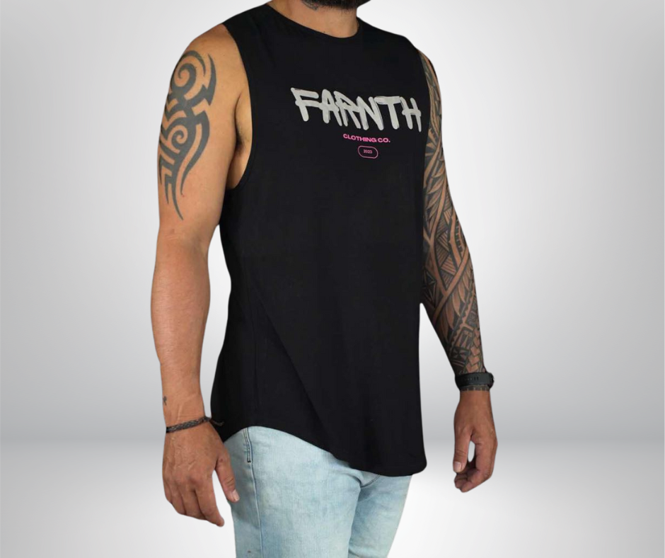 The "URBAN" Muscle tank - Unisex Black/Pink