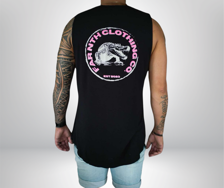 The "URBAN" Muscle tank - Unisex Black/Pink