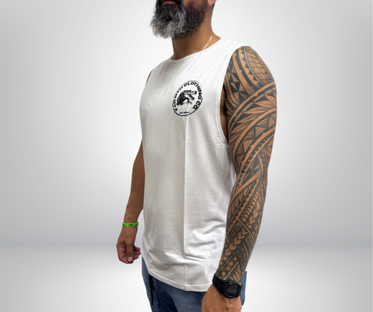 The "CROC STAMP" Muscle tank - Unisex White