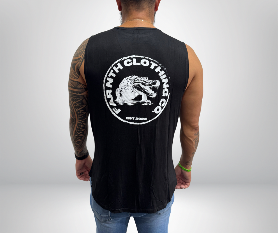 The "CROC STAMP" Muscle tank - Unisex Black