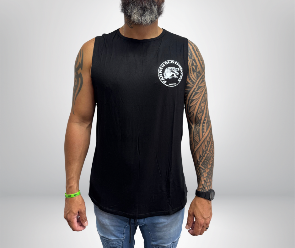 The "CROC STAMP" Muscle tank - Unisex Black