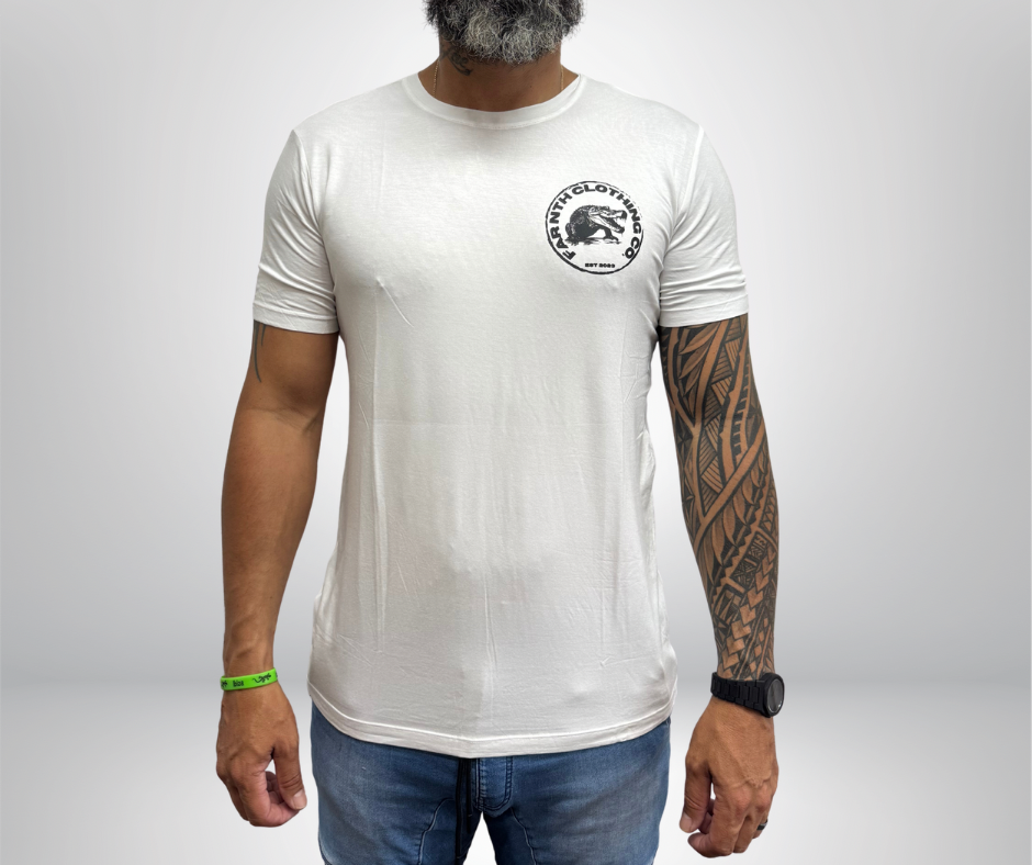 The Signature "Croc Stamp" Fitted Tee - Unisex White