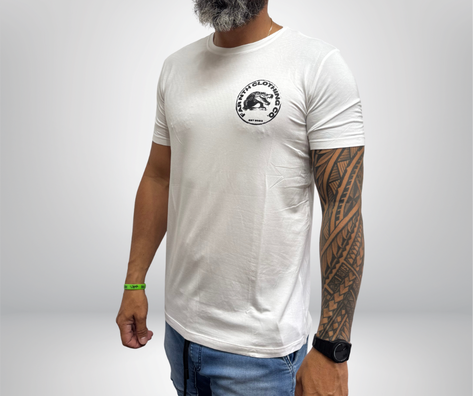 The Signature "Croc Stamp" Fitted Tee - Unisex White