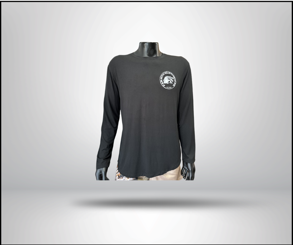 The Signature "Croc Stamp" Fitted long sleeve Tee - Unisex Black