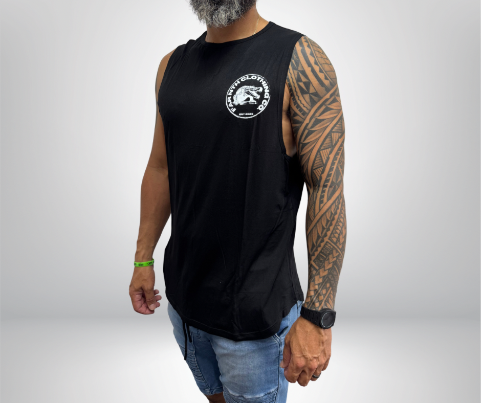 The "CROC STAMP" Muscle tank - Unisex Black