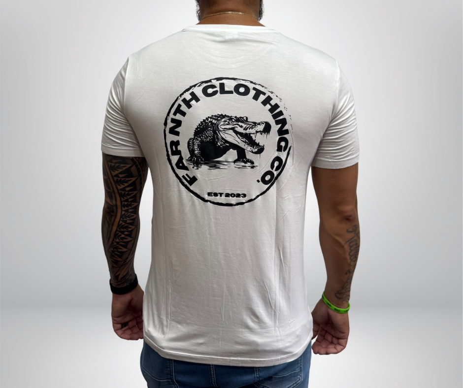 The Signature "Croc Stamp" Fitted Tee - Unisex White
